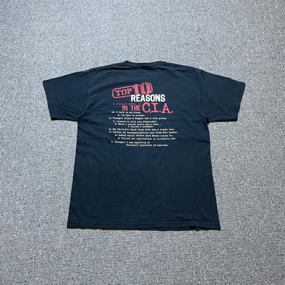 Vintage International Spy Museum T Shirt Large Blueish Black CIA Top 10 Reasons